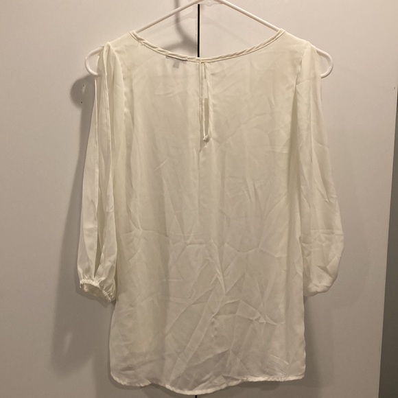Charlotte Russe size small lightweight cream blouse with bling beads on collar - Picture 10 of 12